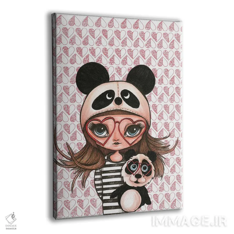 تابلو طرفدار پاندا (یا بادبزن پاندا بر اساس طرح اثر) اثر آن هاچینسون - نمای پرسپکتیو محصول