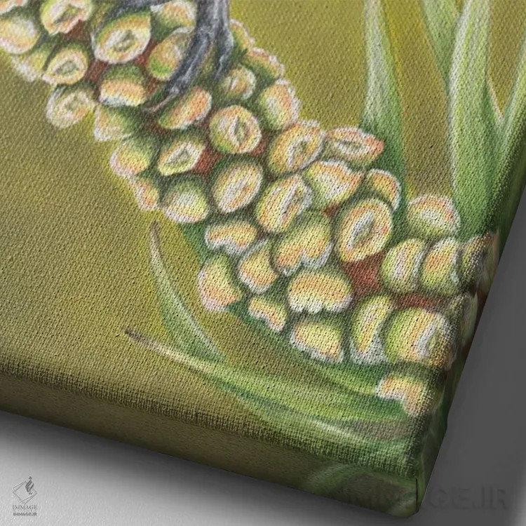 تابلو آقای پریپری آبی خارقالعاده (نوع پرنده) اثر آن هاچینسون - نمای نزدیک بافت بوم