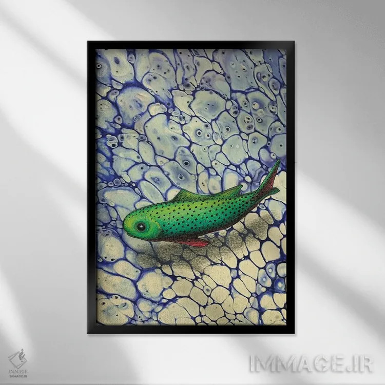 تابلو در کمعمقی (آب کمعمق) اثر آن هاچینسون - نمای قابدار مشکی