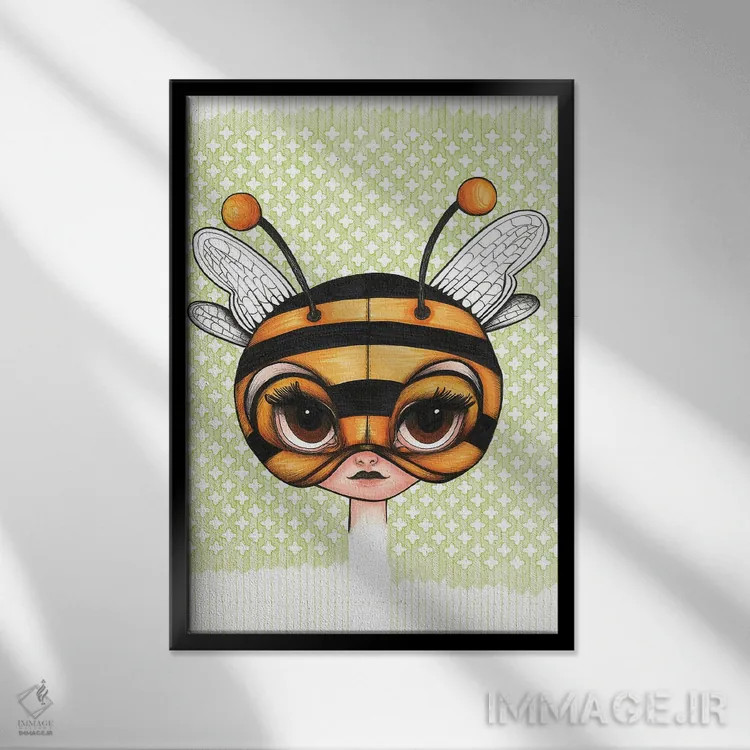 تابلو دختر زنبوری اثر آن هاچینسون - نمای قابدار مشکی