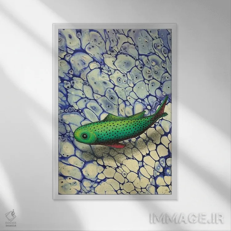 تابلو در کمعمقی (آب کمعمق) اثر آن هاچینسون - نمای قابدار سفید