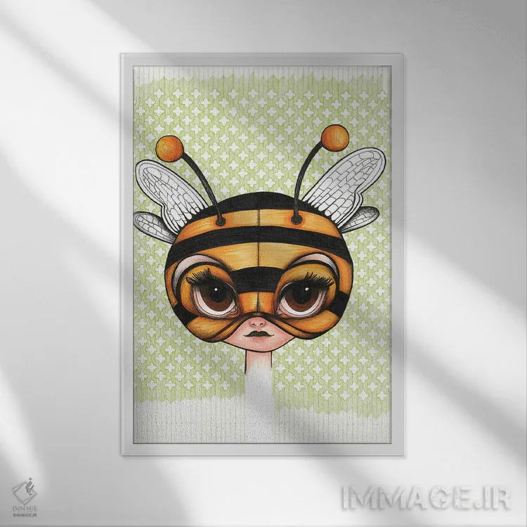 تابلو دختر زنبوری اثر آن هاچینسون - نمای قابدار سفید