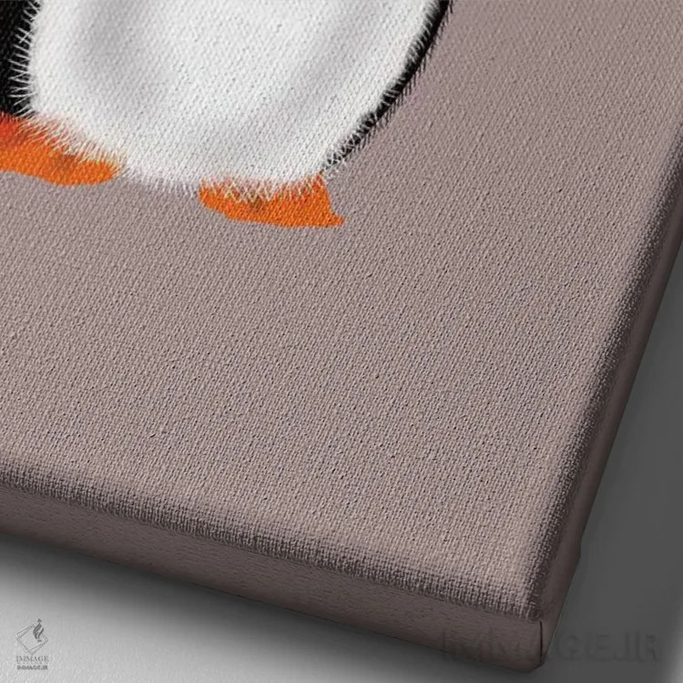 تابلو پیتـر پنگوئن اثر آن هاچینسون - نمای نزدیک بافت بوم