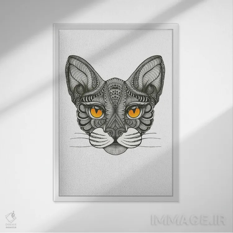 تابلو گربه دالی (پیکابو) اثر آن هاچینسون - نمای قابدار سفید