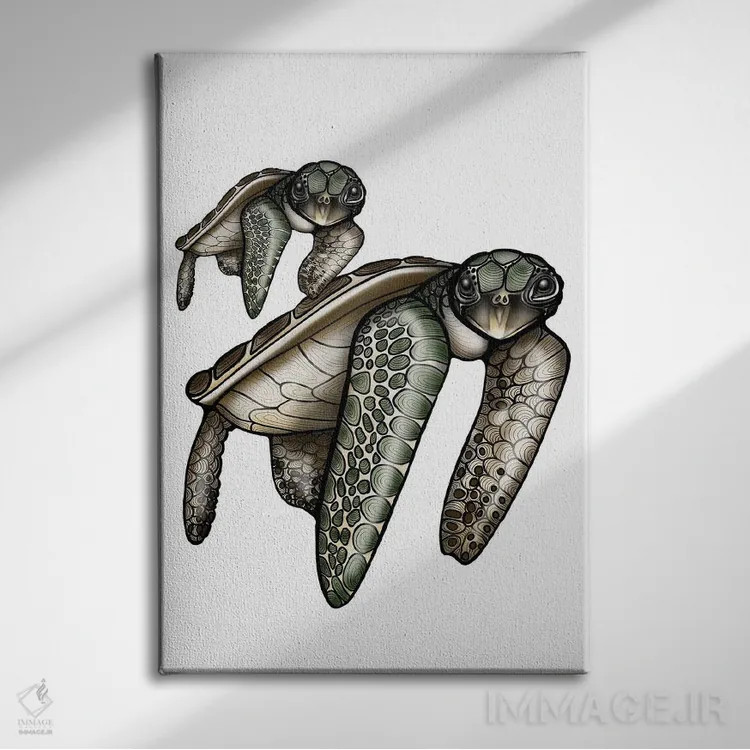 تابلو زمان لاکپشت اثر آن هاچینسون - نمای روبهرو روی دیوار