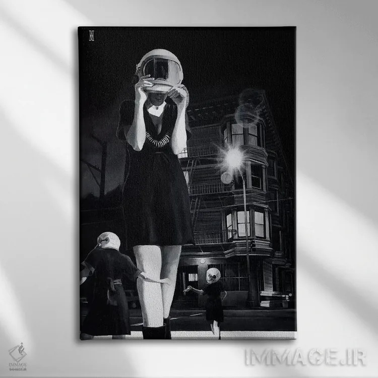 تابلو یک تکه آرامش از من (مفهومی) اثر الک هاکسلی - نمای روبهرو روی دیوار