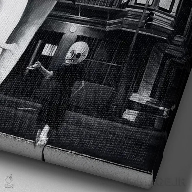 تابلو یک تکه آرامش از من (مفهومی) اثر الک هاکسلی - نمای نزدیک بافت بوم