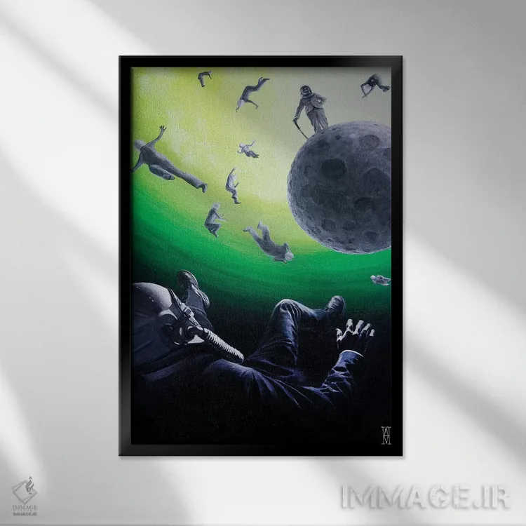 تابلو تنها تو ستارههایی خواهی داشت که میتوانند بخندند اثر الک هاکسلی - نمای قابدار مشکی