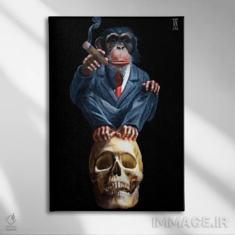 تابلو آرامش بزرگ هیپوکامپوس (ارامش یا استراحت اسب آبی/ساختار مغزی) اثر الک هاکسلی - نمای روبهرو روی دیوار