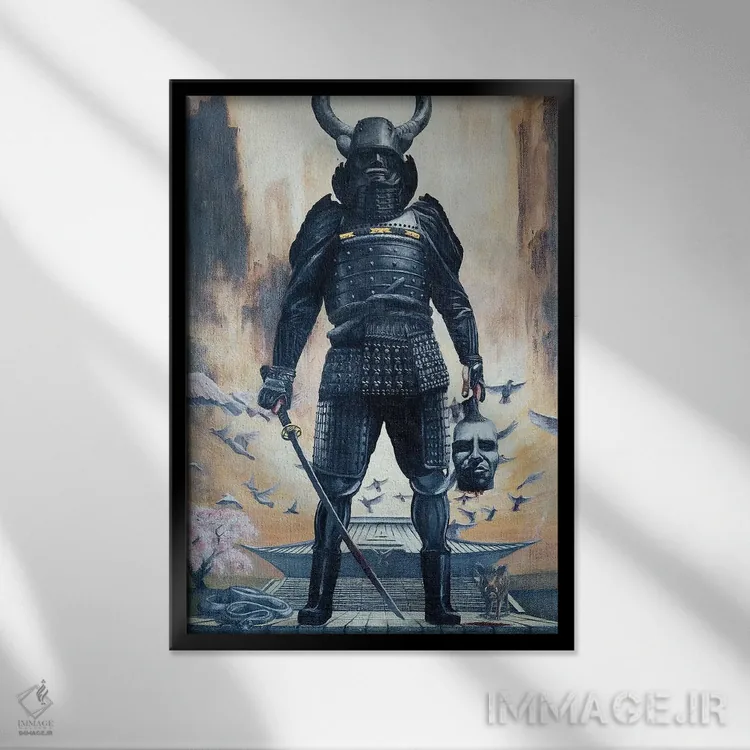 تابلو خدای جنگ اثر الک هاکسلی - نمای قابدار مشکی