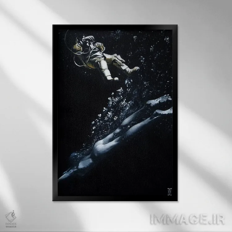 تابلو انتظار حضور همراهان فعلی (حاضران) اثر الک هاکسلی - نمای قابدار مشکی