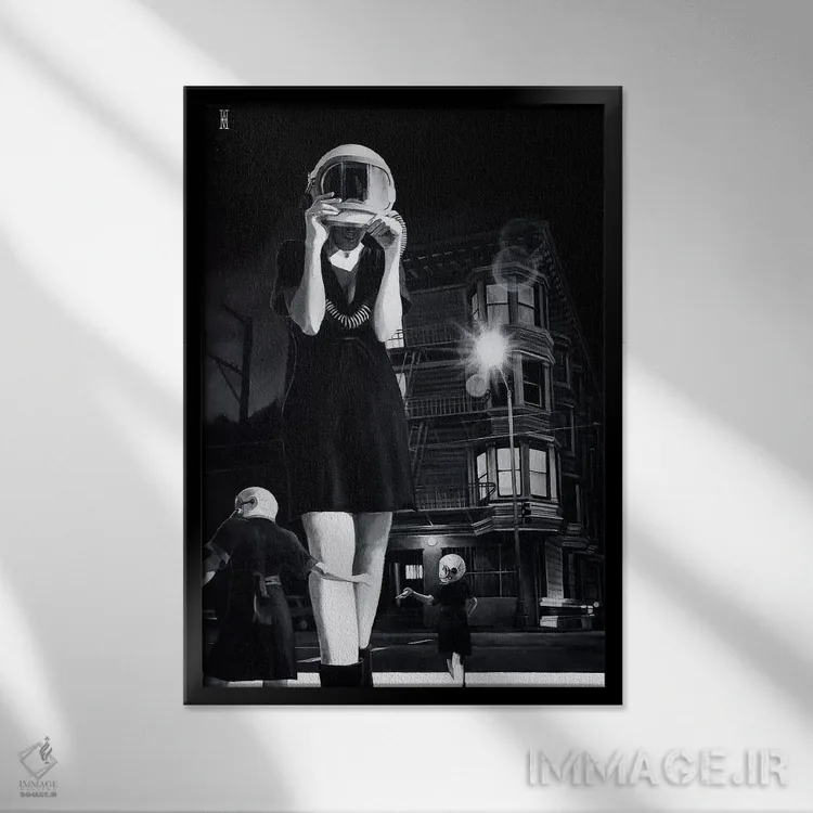 تابلو یک تکه آرامش از من (مفهومی) اثر الک هاکسلی - نمای قابدار مشکی