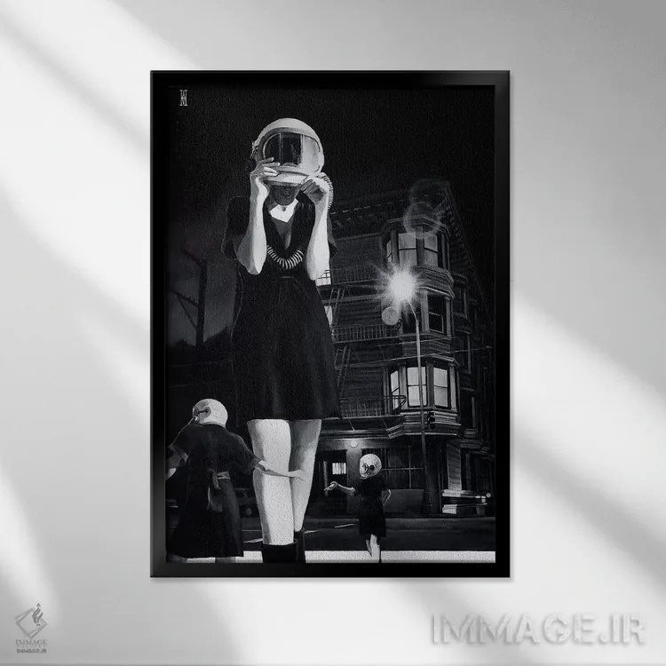 تابلو یک تکه آرامش از من (مفهومی) اثر الک هاکسلی - نمای قابدار مشکی