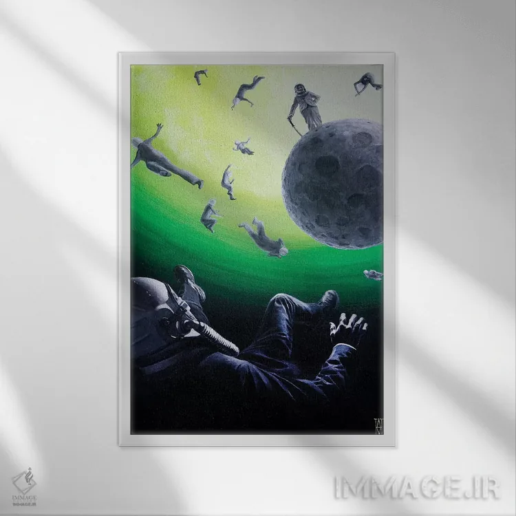 تابلو تنها تو ستارههایی خواهی داشت که میتوانند بخندند اثر الک هاکسلی - نمای قابدار سفید