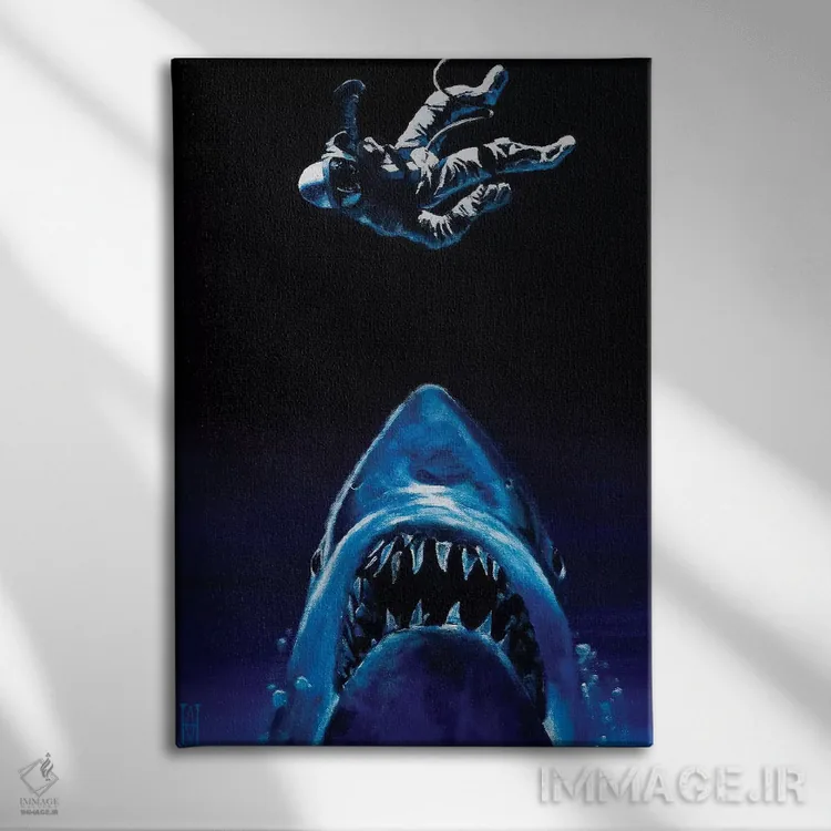 تابلو شکارچی جهان اثر الک هاکسلی - نمای روبهرو روی دیوار