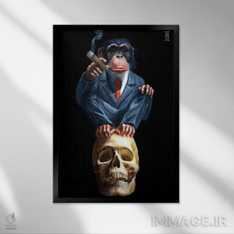 تابلو آرامش بزرگ هیپوکامپوس (ارامش یا استراحت اسب آبی/ساختار مغزی) اثر الک هاکسلی - نمای قابدار مشکی