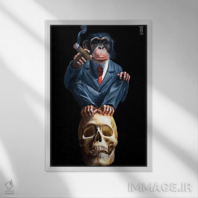 تابلو آرامش بزرگ هیپوکامپوس (ارامش یا استراحت اسب آبی/ساختار مغزی) اثر الک هاکسلی - نمای قابدار سفید