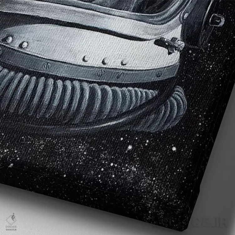 تابلو خانه کیهانی (اسپانیایی) اثر الک هاکسلی - نمای نزدیک بافت بوم