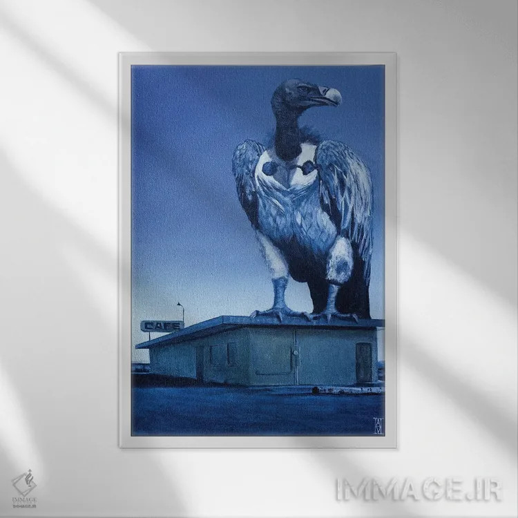 تابلو غروب کرکس اثر الک هاکسلی - نمای قابدار سفید