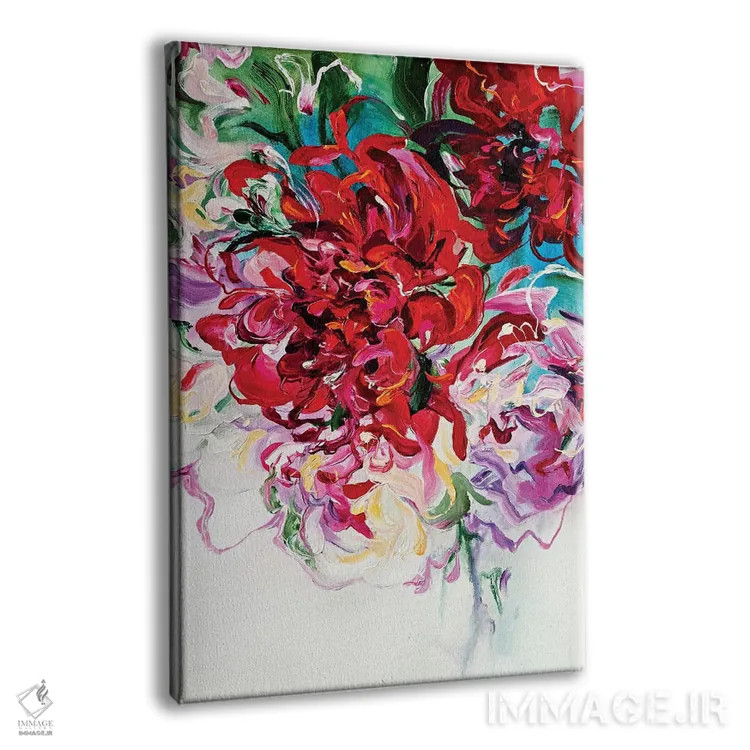 تابلو گلدار انتزاعی اثر آنا چر - نمای پرسپکتیو محصول