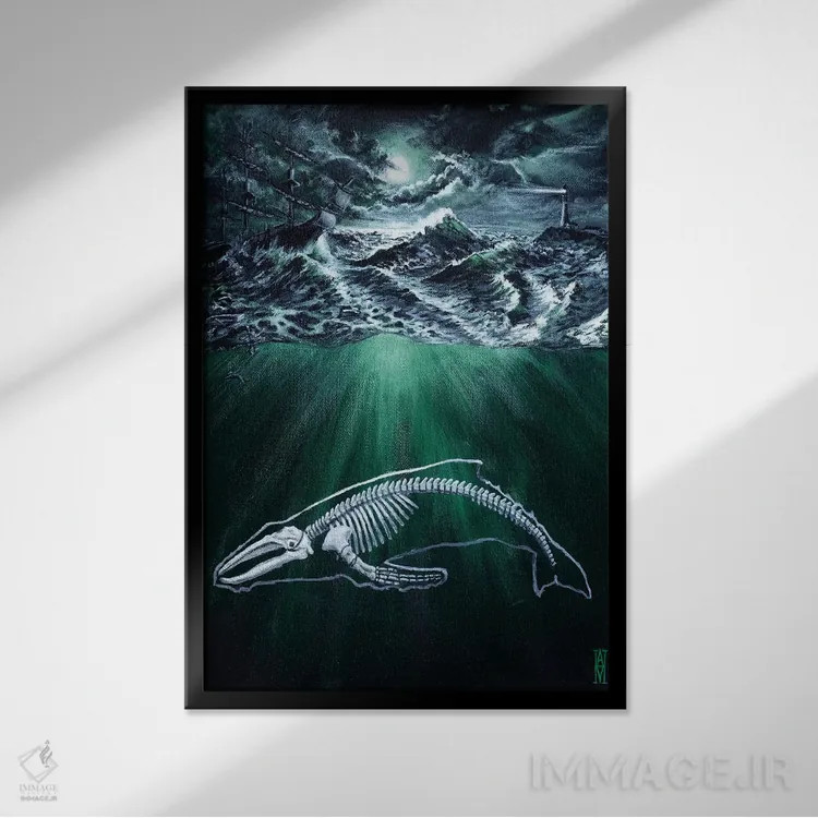 تابلو آخرین سوسوی فانوسگیرها اثر الک هاکسلی - نمای قابدار مشکی