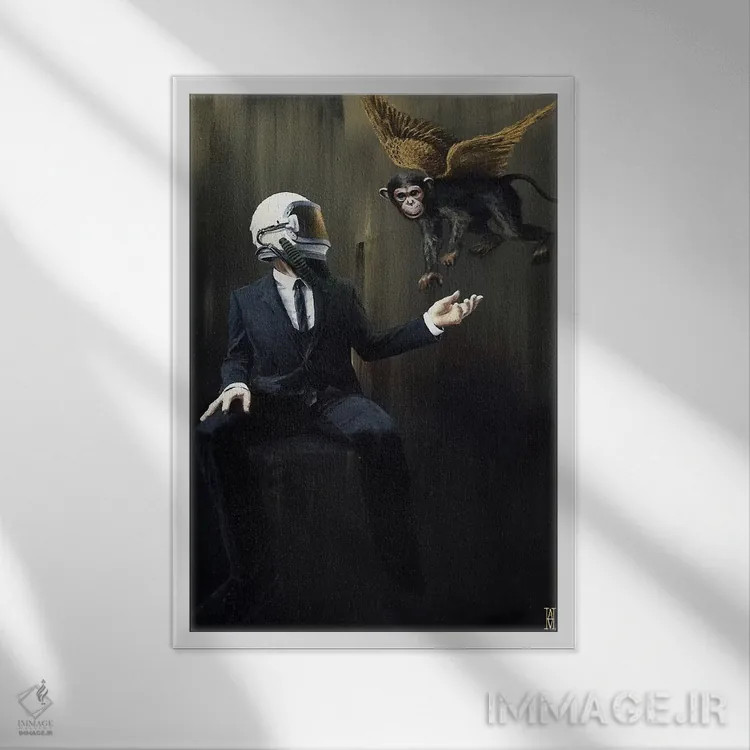 تابلو بیا و جذب کن اثر الک هاکسلی - نمای قابدار سفید