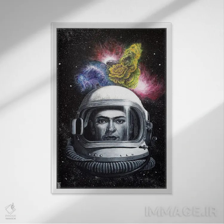 تابلو خانه کیهانی (اسپانیایی) اثر الک هاکسلی - نمای قابدار سفید