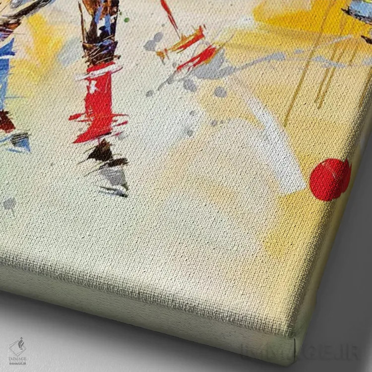 تابلو پولو (ورزش اسبسواری یا نام خاص) اثر آنا چر - نمای نزدیک بافت بوم