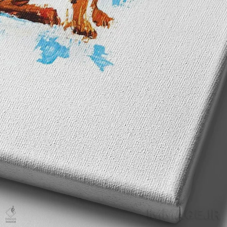 تابلو ویزسلا نشسته (سگ) اثر آنا چر - نمای نزدیک بافت بوم