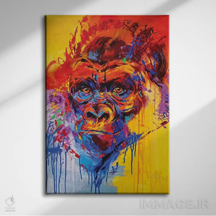 تابلو گوریل اثر آنا چر - نمای روبهرو روی دیوار