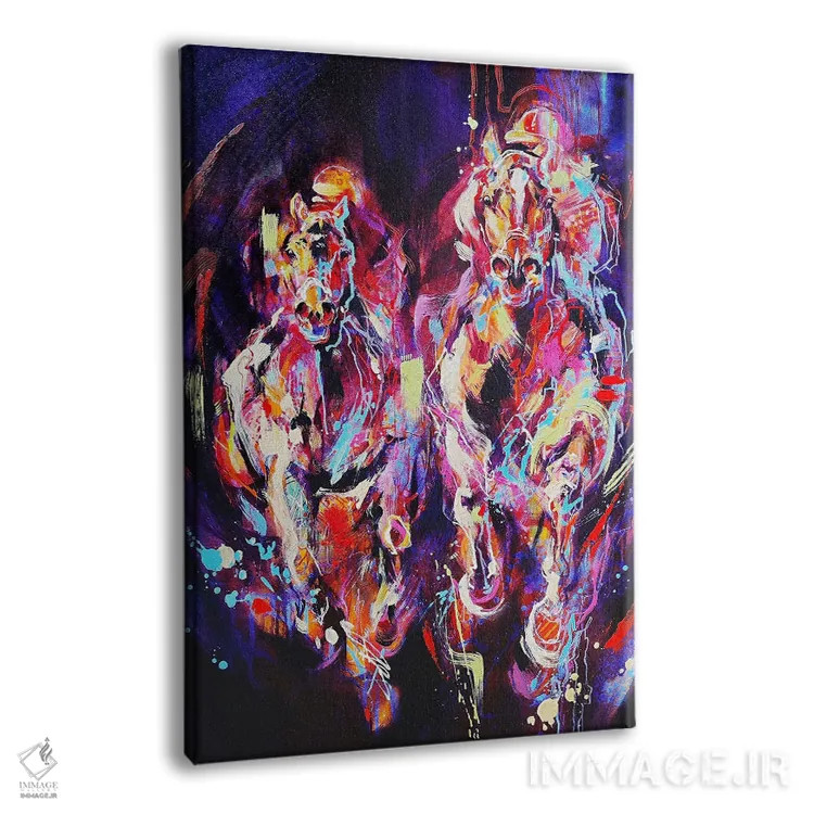 تابلو اسبدوانی (مسابقه اسب) اثر آنا چر - نمای پرسپکتیو محصول