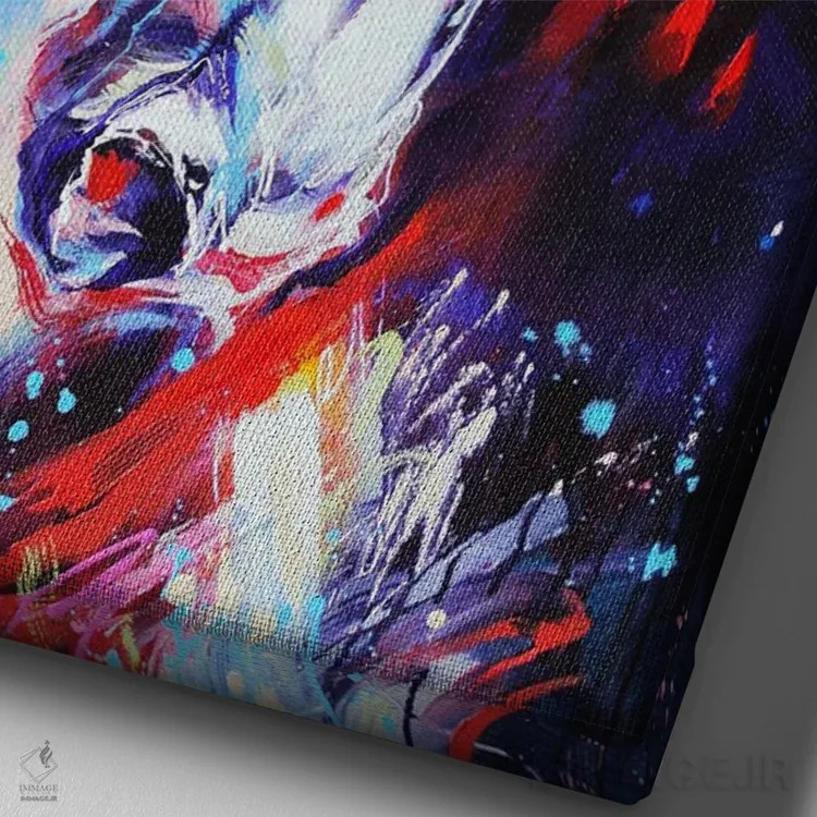 تابلو شجاعت اثر آنا چر - نمای نزدیک بافت بوم