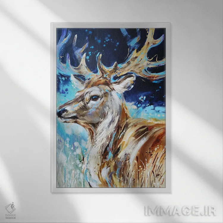 تابلو به دل طبیعت وحشی اثر آنا چر - نمای قابدار سفید