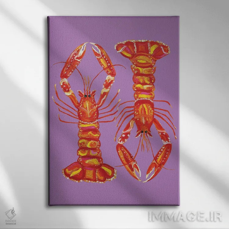 تابلو لنگوستینها روی بنفش اثر آلیس استراکر - نمای روبهرو روی دیوار