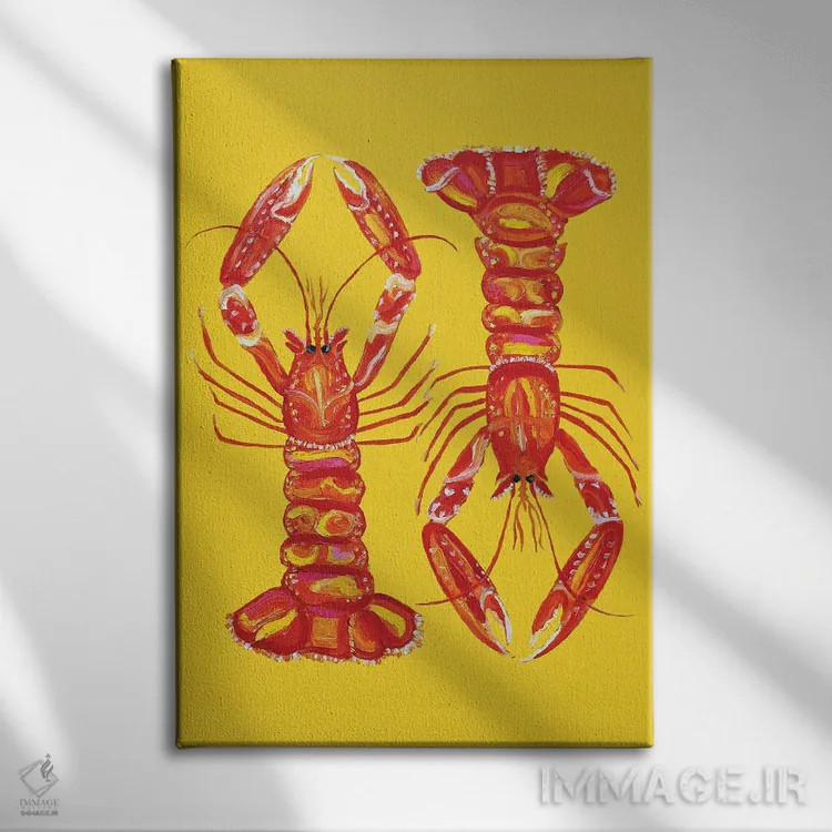 تابلو لنگوستینها روی زرد اثر آلیس استراکر - نمای روبهرو روی دیوار