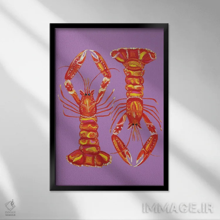 تابلو لنگوستینها روی بنفش اثر آلیس استراکر - نمای قابدار مشکی