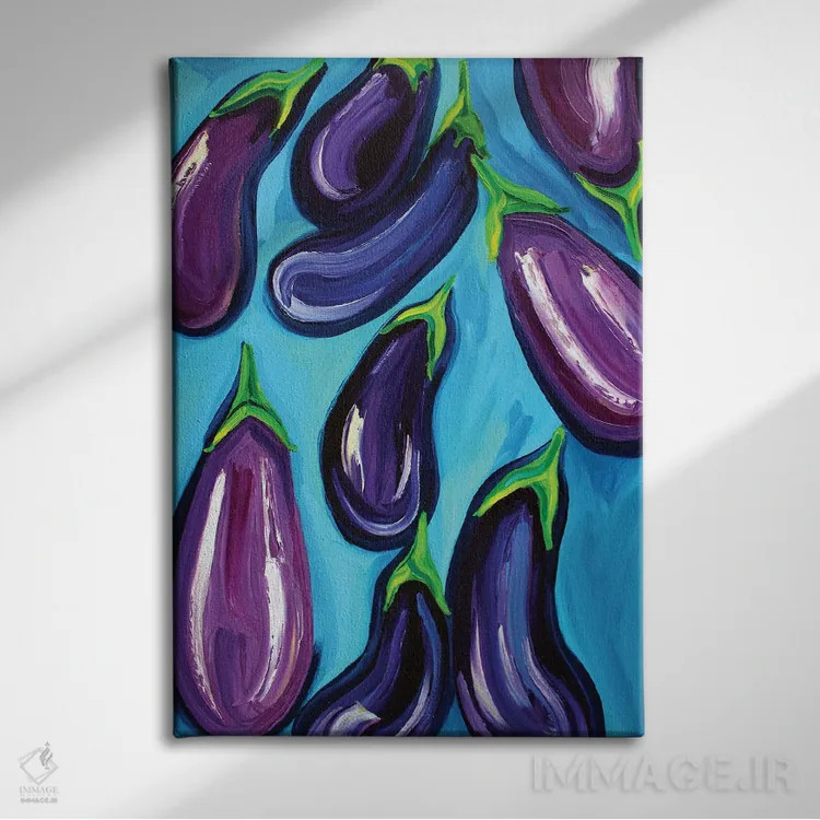 تابلو باران بادمجان اثر آلیس استراکر - نمای روبهرو روی دیوار