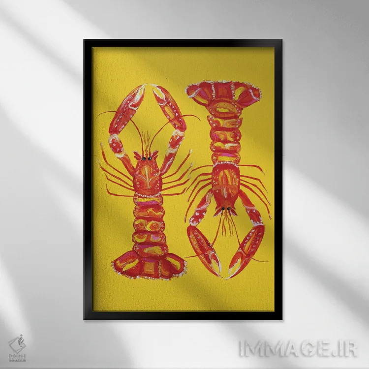 تابلو لنگوستینها روی زرد اثر آلیس استراکر - نمای قابدار مشکی