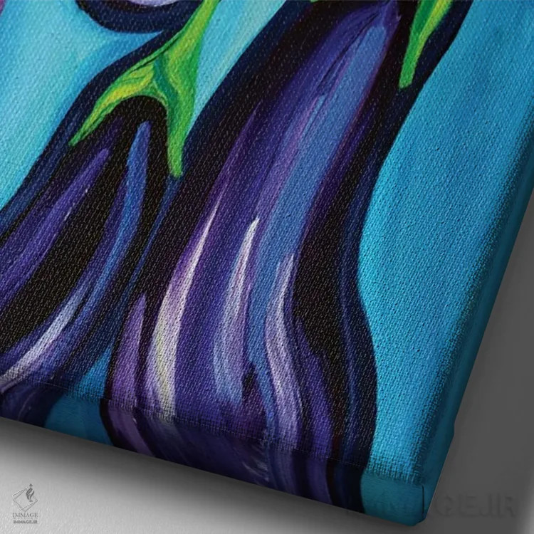 تابلو باران بادمجان اثر آلیس استراکر - نمای نزدیک بافت بوم