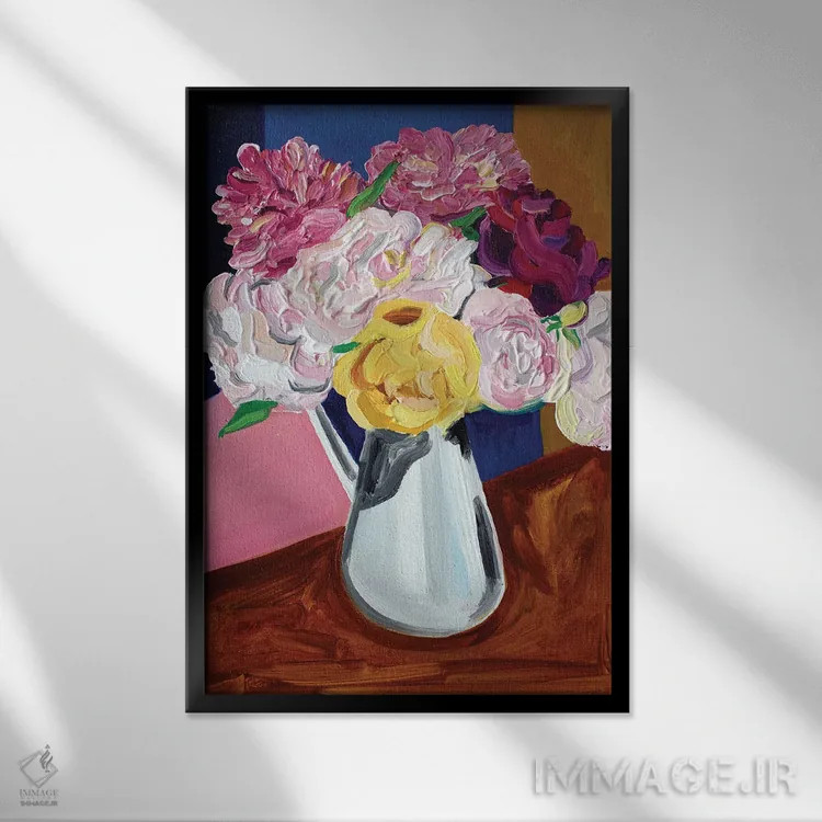 تابلو گل صدتومانی اثر آلیس استراکر - نمای قابدار مشکی