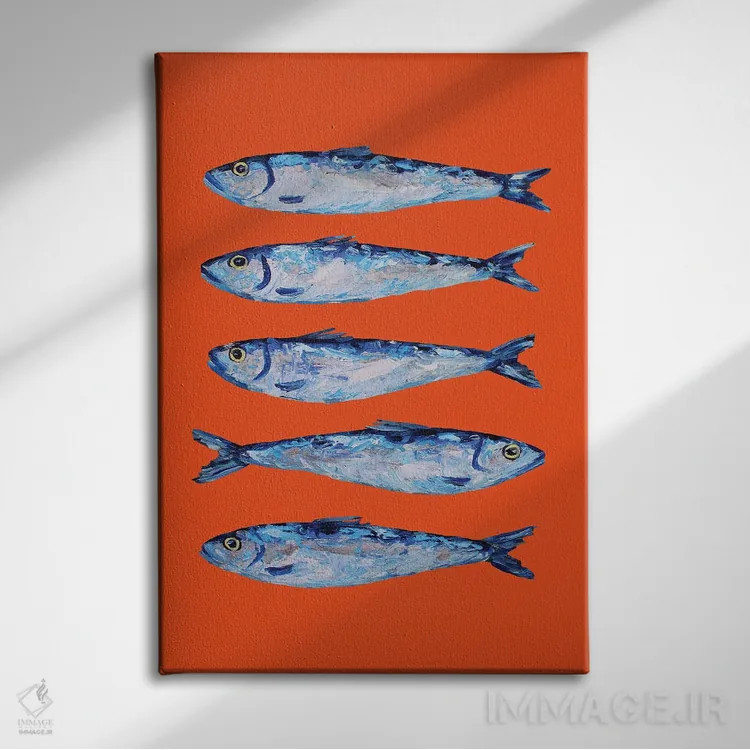 تابلو سارباور روی نارنجی اثر آلیس استراکر - نمای روبهرو روی دیوار