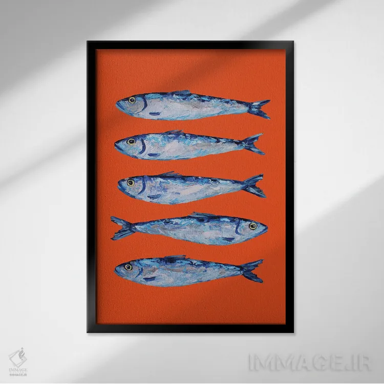 تابلو سارباور روی نارنجی اثر آلیس استراکر - نمای قابدار مشکی