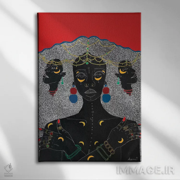 تابلو الهه I اثر آیسلین اف - نمای روبهرو روی دیوار