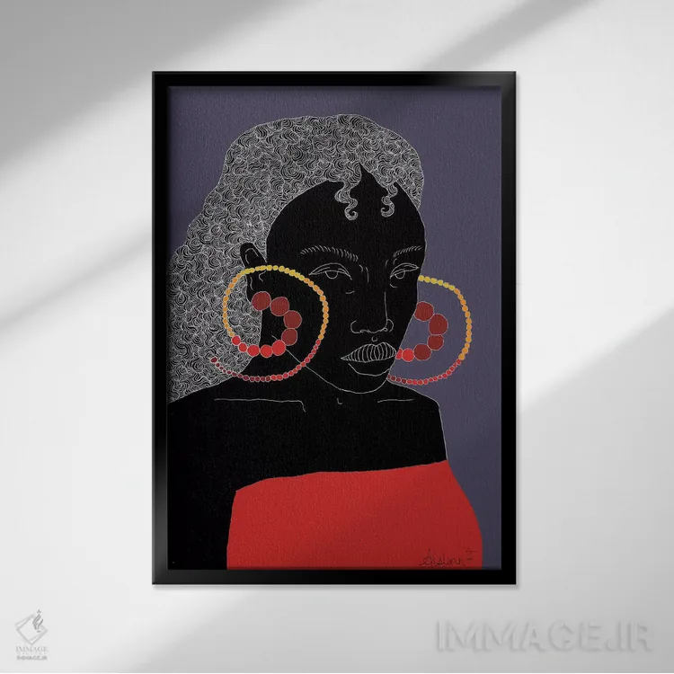 تابلو در انتظار اثر آیسلین اف - نمای قابدار مشکی