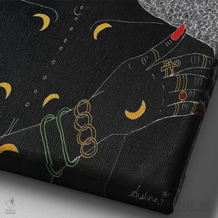 تابلو الهه I اثر آیسلین اف - نمای نزدیک بافت بوم