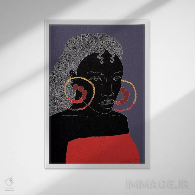 تابلو در انتظار اثر آیسلین اف - نمای قابدار سفید