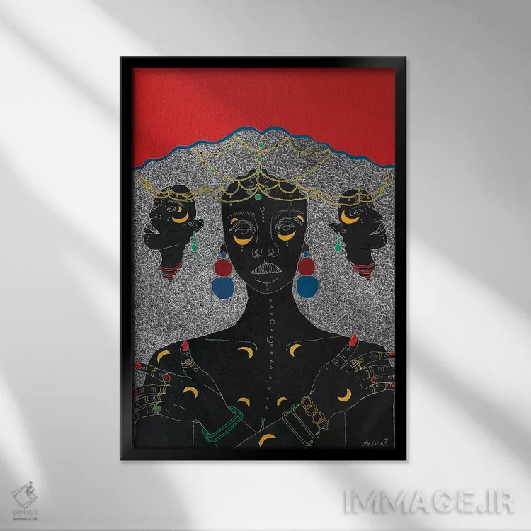 تابلو الهه I اثر آیسلین اف - نمای قابدار مشکی