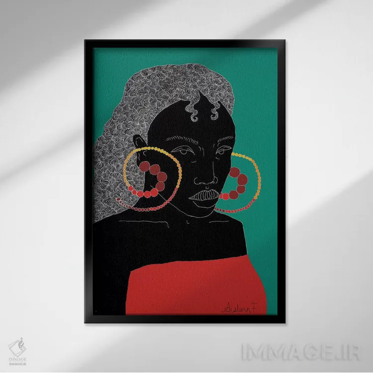 تابلو در انتظار اثر آیسلین اف - نمای قابدار مشکی