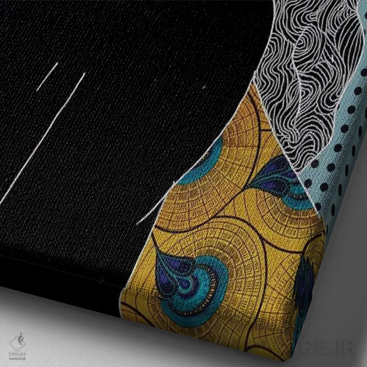 تابلو درخشندگی - آبی اثر آیسلین اف - نمای نزدیک بافت بوم