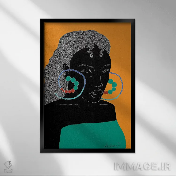 تابلو در انتظار اثر آیسلین اف - نمای قابدار مشکی